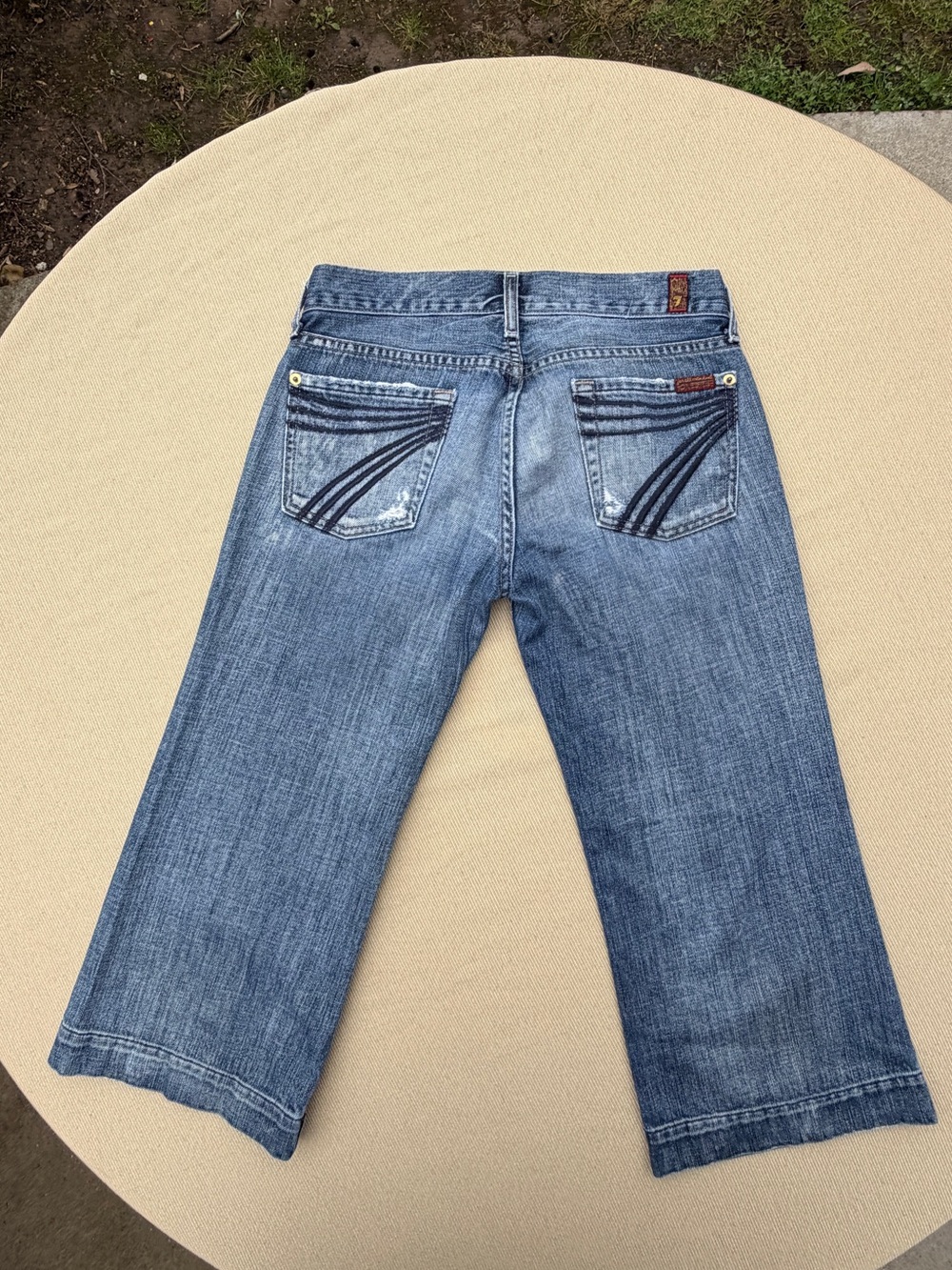 Seven For All Mankind Low Rise Crop Dojo Denim Capris Vintage Y2K